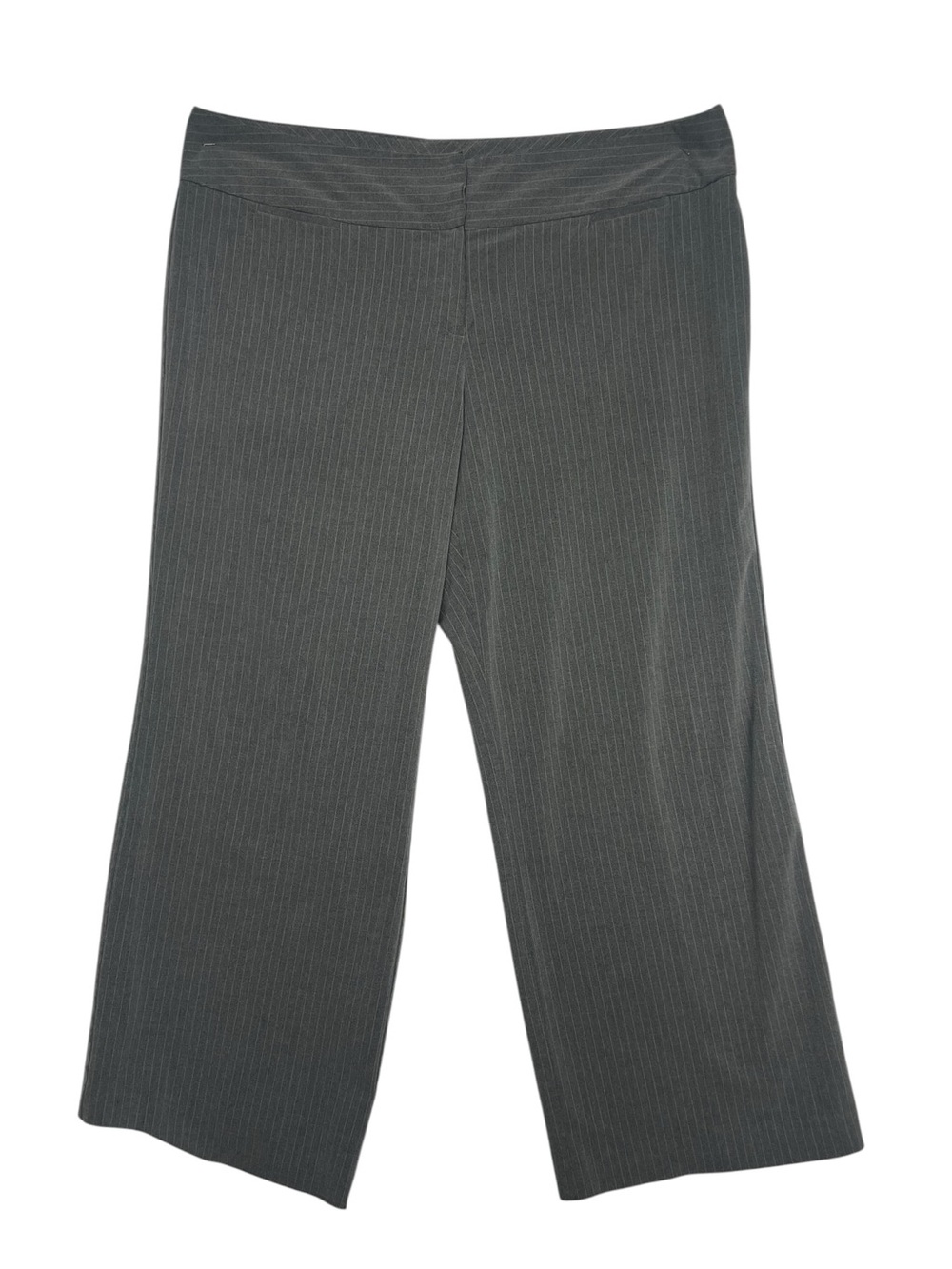 Wearever Pinstripe Low Rise Pants 22W Gray Plus Y2K Career Business Trouser